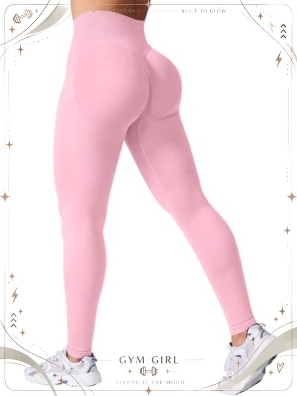 Seamless Scrunch Leggings Mid Waist Tummy Control Gym Yoga Pants